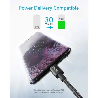 کابل تبدیل USB-C به USB-C انکر مدل Nylon A8752 طول یک متر 101549116